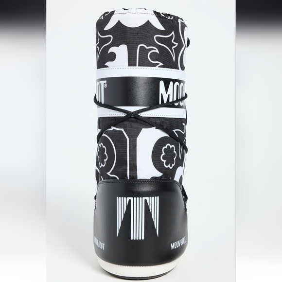 Moon Boot Icon Flower Moon Boots Floral Boots Black White Flowers - Picture 6 of 16
